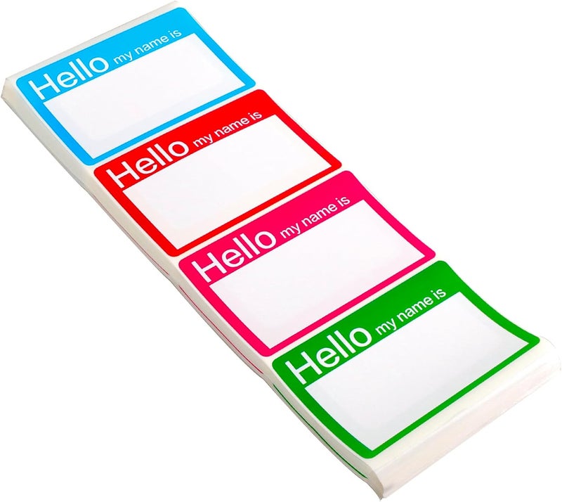 Lrogoe 4 Colors (Hello My Name is) Name Tags Stickers 200 Labels for Office, Meeting, School, Teachers and Mailing - Image 1